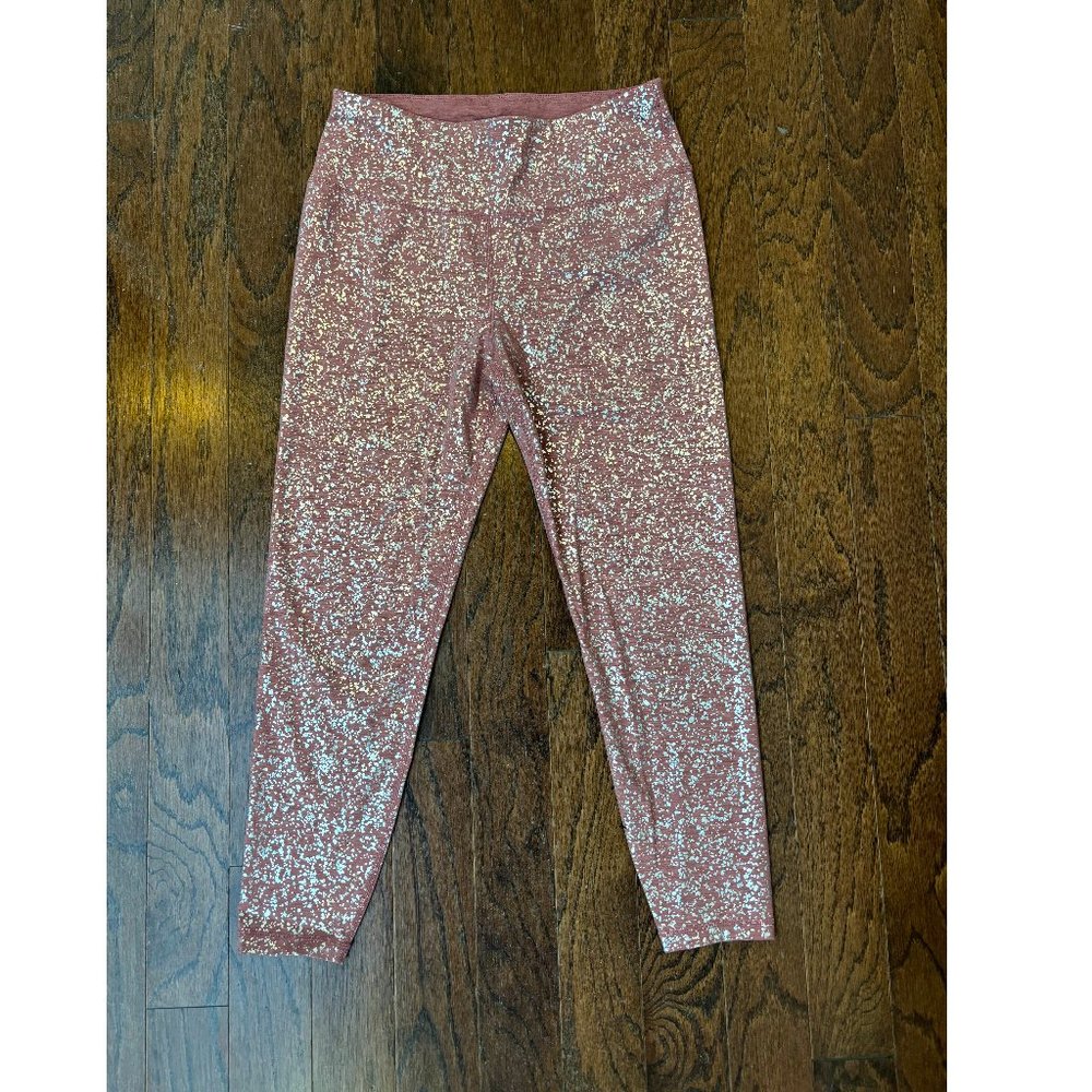 Sweaty Betty Rose Metallic Disco Leggings 7/8 Length Leggings